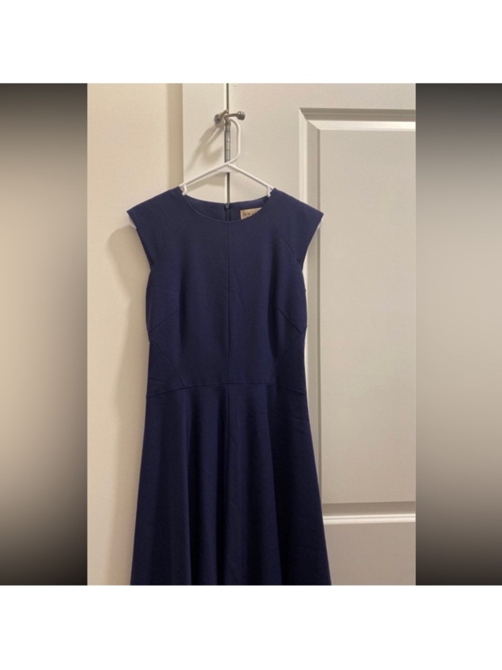 MM. Lafleur Navy Cap-Sleeve Fit & Flare Midi Dress
